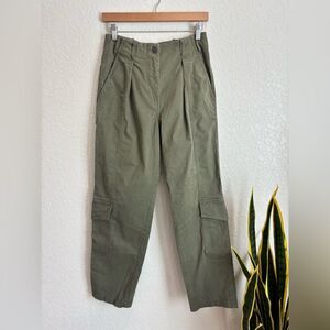 Tanya Taylor Green Cargo Pants High Waisted Size 4